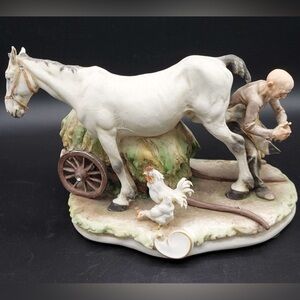 Cappe "Man Shoeing Horse" Porcelain Figurine VINTAGE